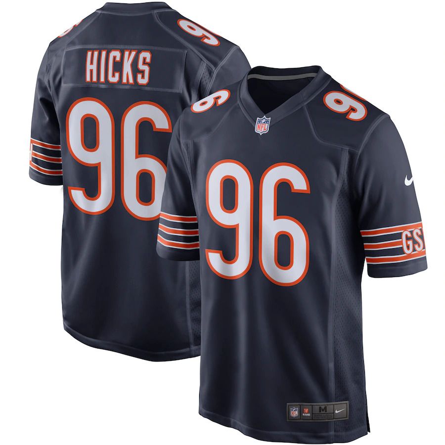 Men Chicago Bears #96 Akiem Hicks Nike Navy Player Game NFL Jersey